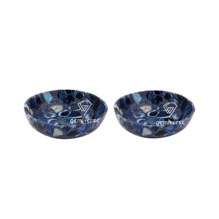 Pair of Blue Agate Pedicure Bowls - Image 2