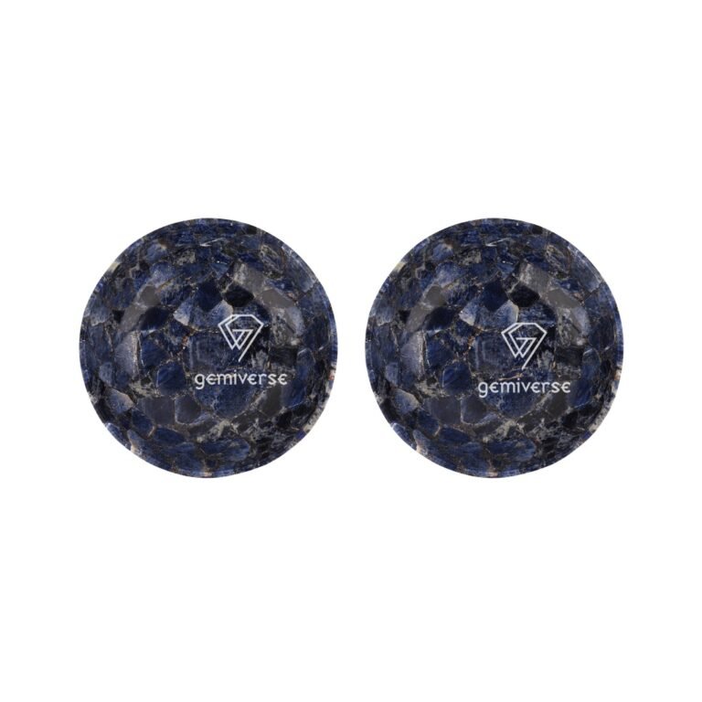 Pair of Sodalite Pedicure Bowl  (Chiseled Collection)