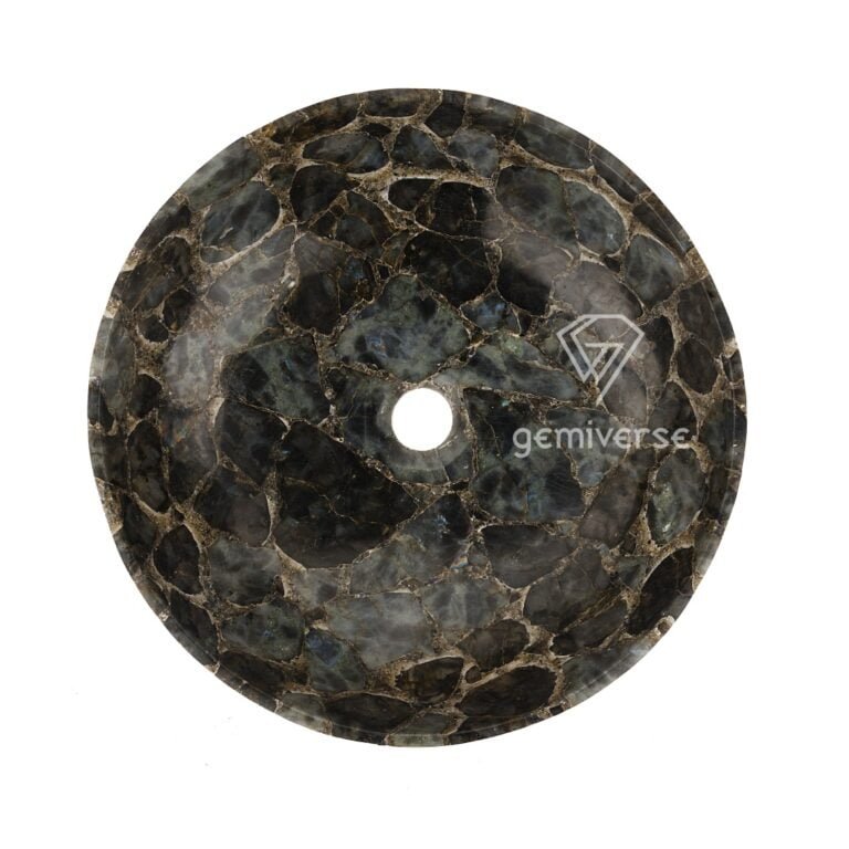 Round Labradorite sink
