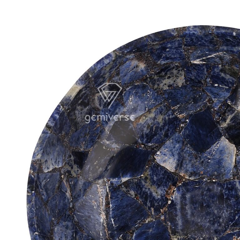 Sodalite Round Bathroom Wash basin (Chiseled Collection) - Image 3